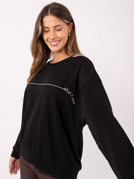 Czarna damska bluza oversize bez kaptura
