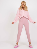 Light Pink High Waist Fabric Pants