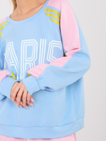 Pastelowy różowy dwuczęściowy komplet oversize 