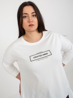 Hurtownia Ecru dresowa tunika plus size z rękawem 3/4