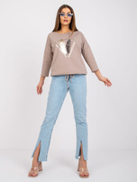 Ciemnobeżowa bawełniana bluzka damska Chicago 