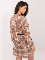 Beżowa sukienka z nadrukiem Milah
