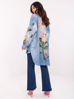 Hurt Niebieska rozpinana koszula oversize z nadrukiem