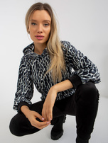 Biało-czarny komplet welurowy z motywem zwierzęcym RUE PARIS