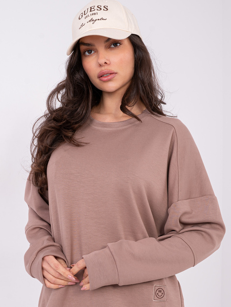 Ciemnobeżowa bluza z dłuższym tyłem RUE PARIS