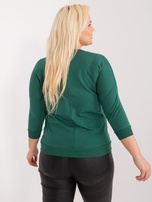 Hurt Ciemnozielona bluzka plus size ze ściągaczami