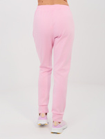 Pastelowy różowy dresowy komplet ze ściąganą talią RUE PARIS  