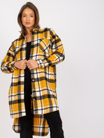 Żółto-czarna długa koszula z bawełny Jolanta