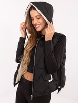 Czarna kamizelka ze ściągaczami