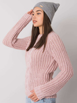 Szara dzianinowa czapka beanie RUE PARIS