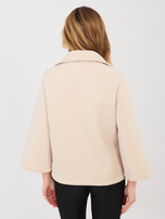 Beżowy płaszcz z zapięciem na guziki