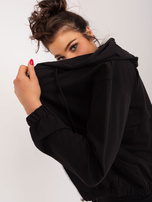 Hurt Black cotton women's zip-up sweatshirt.