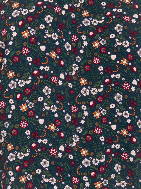 Hurt Ciemnoniebieska bluzka w kwiaty z wiskozy