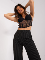 Hurt Czarne eleganckie spodnie damskie z kieszeniami