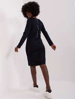 Hurt Ciemnogranatowa prosta sukienka dresowa z bawełny  