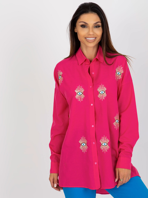 Hurt Fuksjowa koszula oversize z zapięciem na guziki