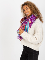 Hurtownia Fioletowa kwiatowa chusta z bawełny