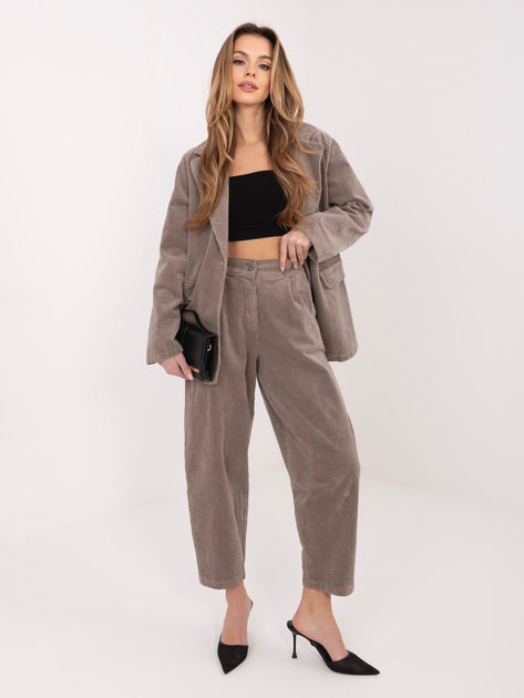 Fango sztruksowe spodnie ze zwężaną nogawką RUE PARIS