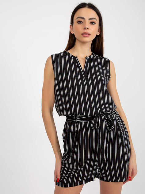 Hurt Czarna damska bluzka w paski bez rękawów FRESH MADE