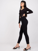 Czarne prążkowane legginsy Caviana RUE PARIS