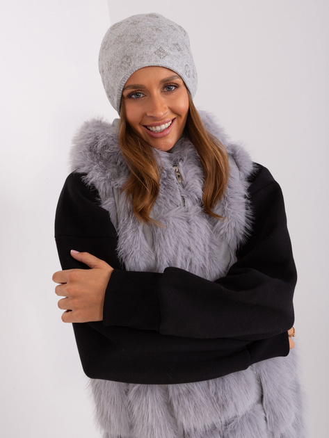 Hurt Szara czapka beanie z dodatkiem kaszmiru