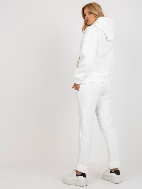 Hurt Ecru damski komplet dresowy z prostymi spodniami