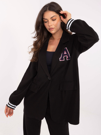 Czarny dwuczęściowy komplet ze spodniami RUE PARIS