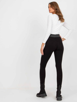 Hurt Czarne dopasowane legginsy na co dzień z bawełny 