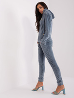 Hurt Brudnoniebieski komplet welurowy z wiskozy Melody