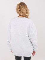 Jasnoszara ocieplana bluza z napisem