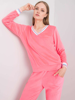 Różowy komplet welurowy Esti RUE PARIS