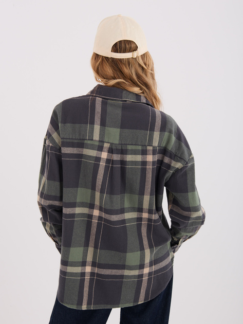 Khaki bawełniana koszula w kratę STITCH & SOUL