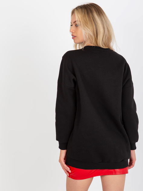 Hurtownia online Czarna dresowa bluza basic z bawełny