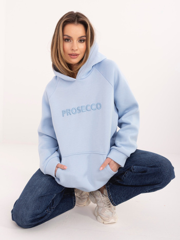 Jasnoniebieska bluza kangurka z kapturem RUE PARIS 