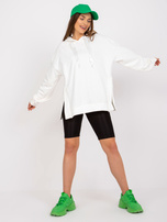 Ecru bawełniana bluza dresowa basic z kapturem