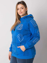 Ciemnoniebieska bluza plus size z aplikacją Adele 