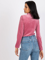 Brudnoróżowa welurowa bluzka damska Kigali