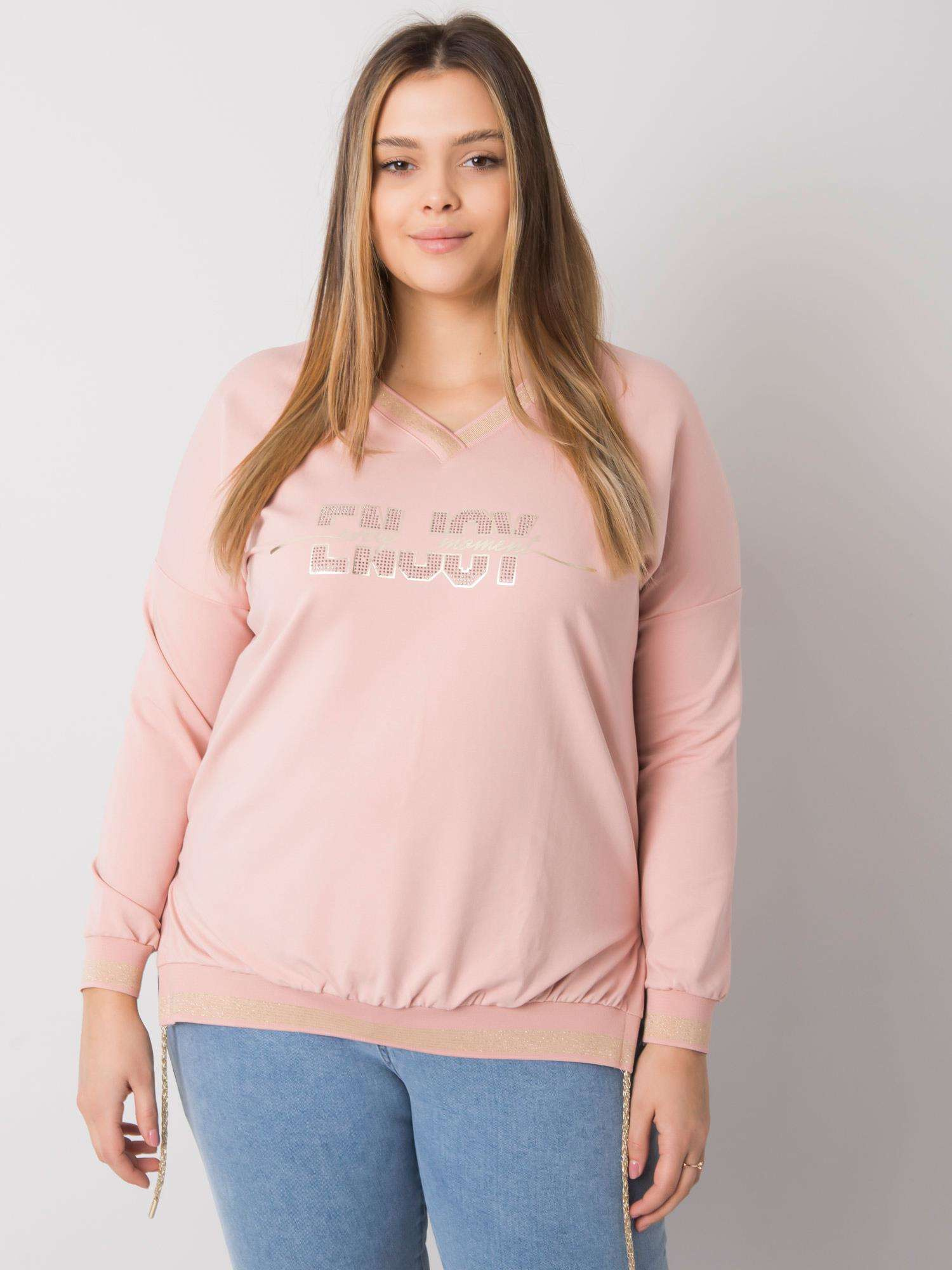 Dirty pink plus size blouse with Lila applique