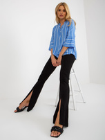 Hurt Niebieska bluzka w paski z wiskozy SUBLEVEL