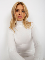 Hurt Biała dzianinowa sukienka dopasowana z wiskozą 