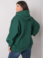 Ciemnozielona bluza plus size z kapturem Ella