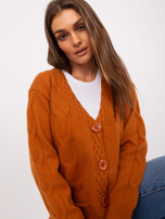 Hurt Jasnobrązowy sweter rozpinany z warkoczami 