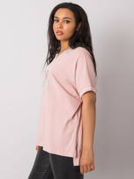 Brudnoróżowa bluzka plus size z aplikacją Billi