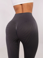 Hurt Ciemnoszare sportowe legginsy z przezroczystymi paskami