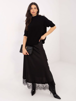 Czarny damski sweter ze ściągaczami