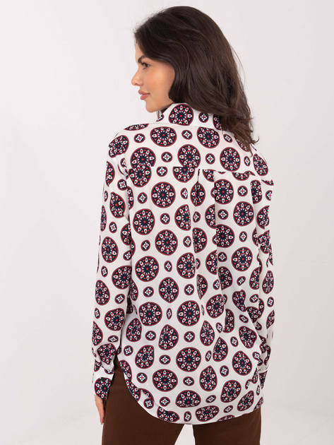 Jasnoszaro-czerwona rozpinana koszula z kołnierzykiem