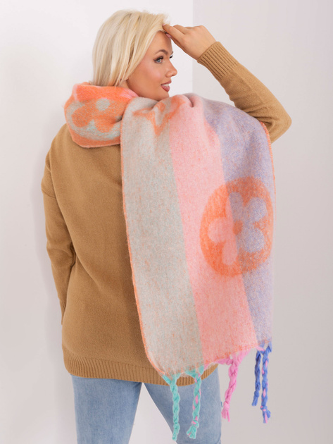Hurtownia Pomarańczowy zimowy szal damski