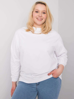 Biała dresowa bluza plus size bez kaptura Harmony