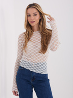 Biała przezroczysta bluzka z koronki 