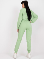 Pistacjowe dresowe spodnie basic z bawełny